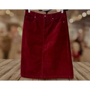 St. John’s Bay Burgundy Corduroy Skirt Women’s 12 Timeless Minimalist